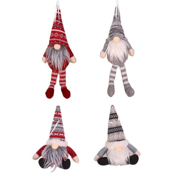 Gnomes Christmas Ornaments 4pc Holiday Decor Xmas Tree Tray Decorations Gift - Picture 2 of 8